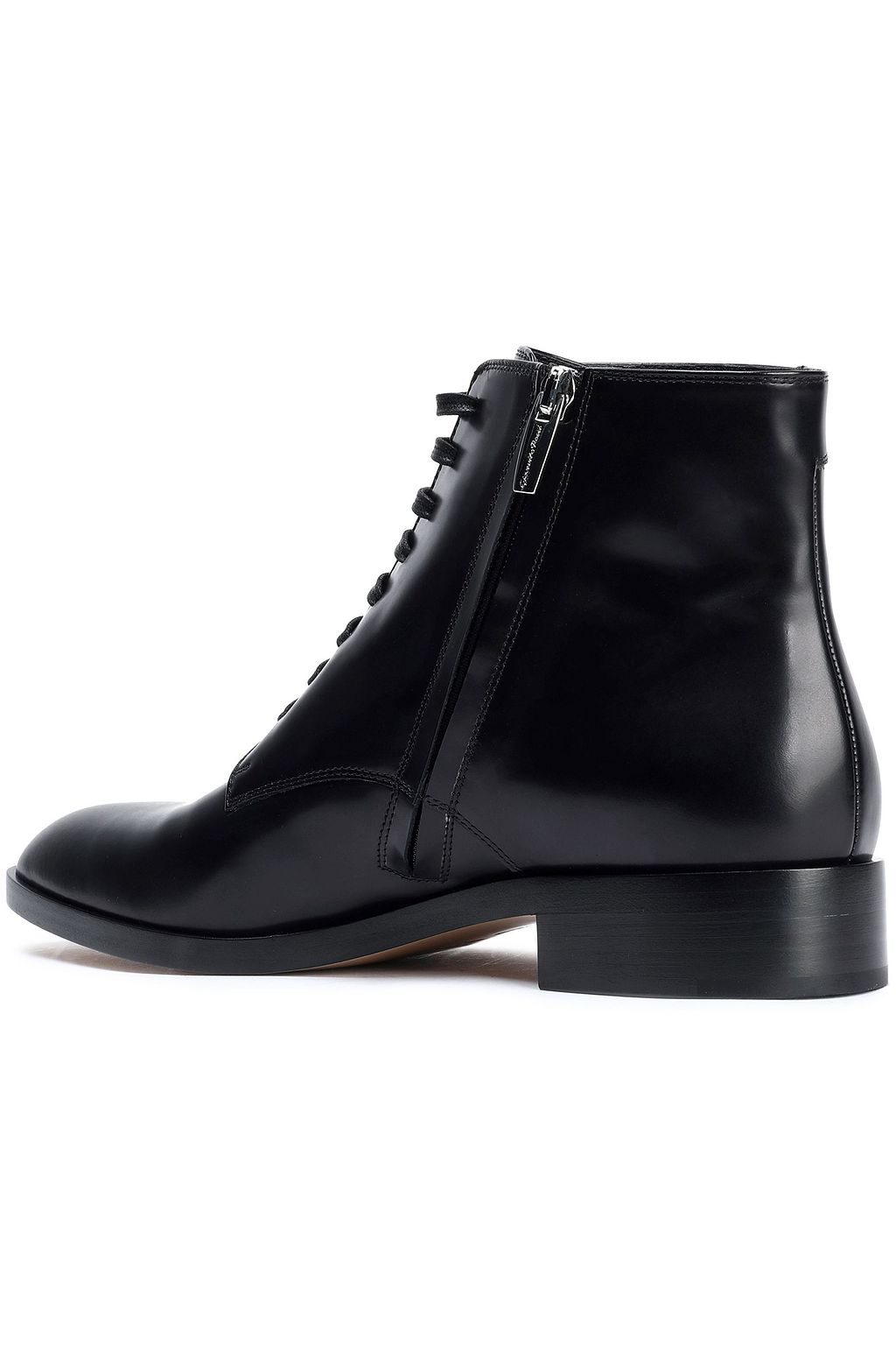 GIANVITO ROSSI Lace-up glossed-leather ankle boots