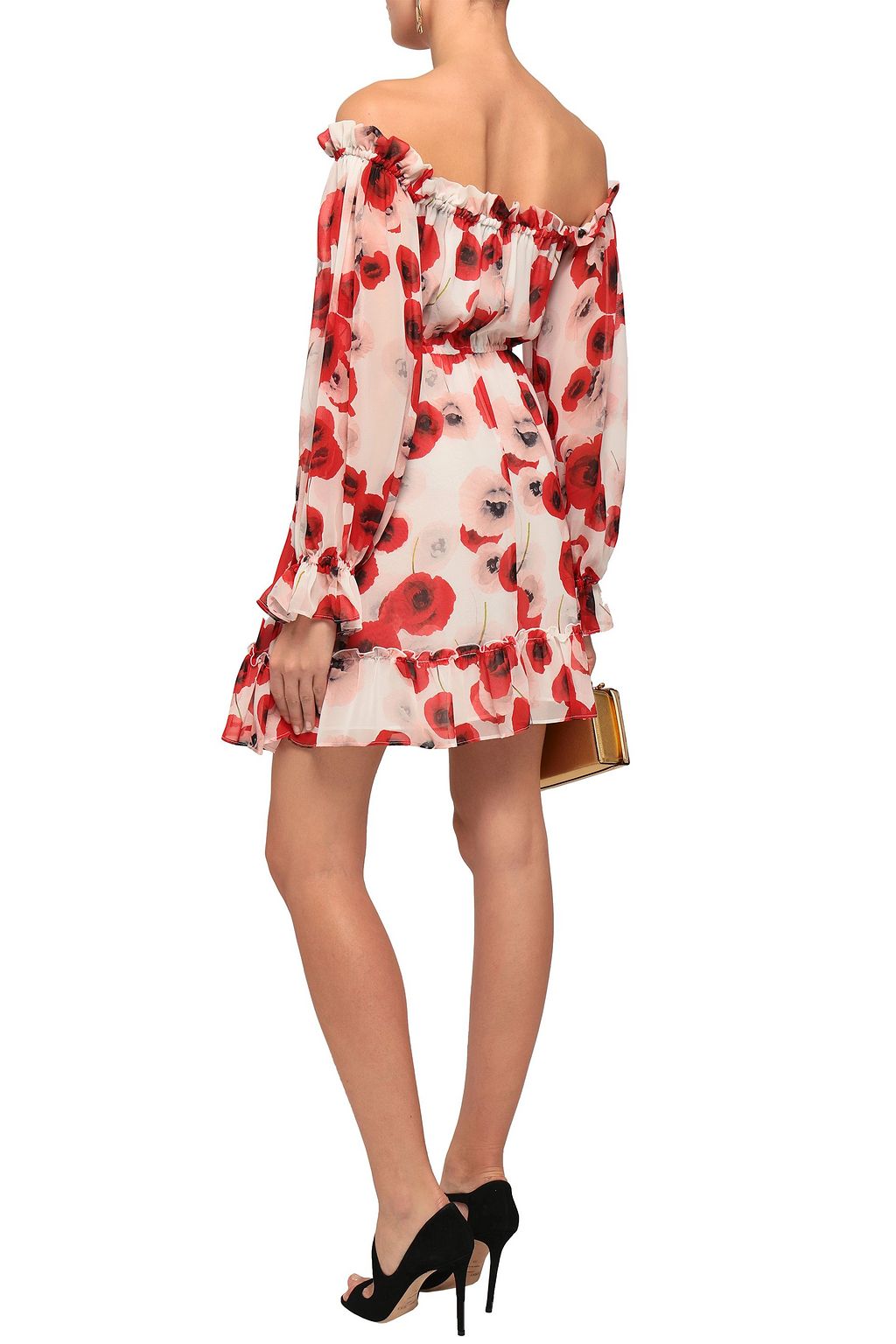 NICHOLAS Off-the-shoulder floral-print silk-georgette mini dress