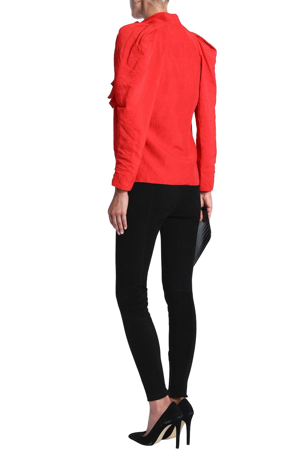 CARMEN MARCH Ruffled crinkled-woven blouse