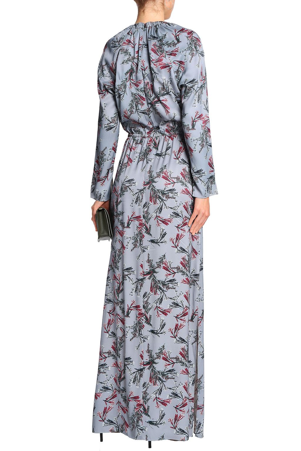 HOUSE OF DAGMAR Vara cutout floral-print crepe de chine maxi dress