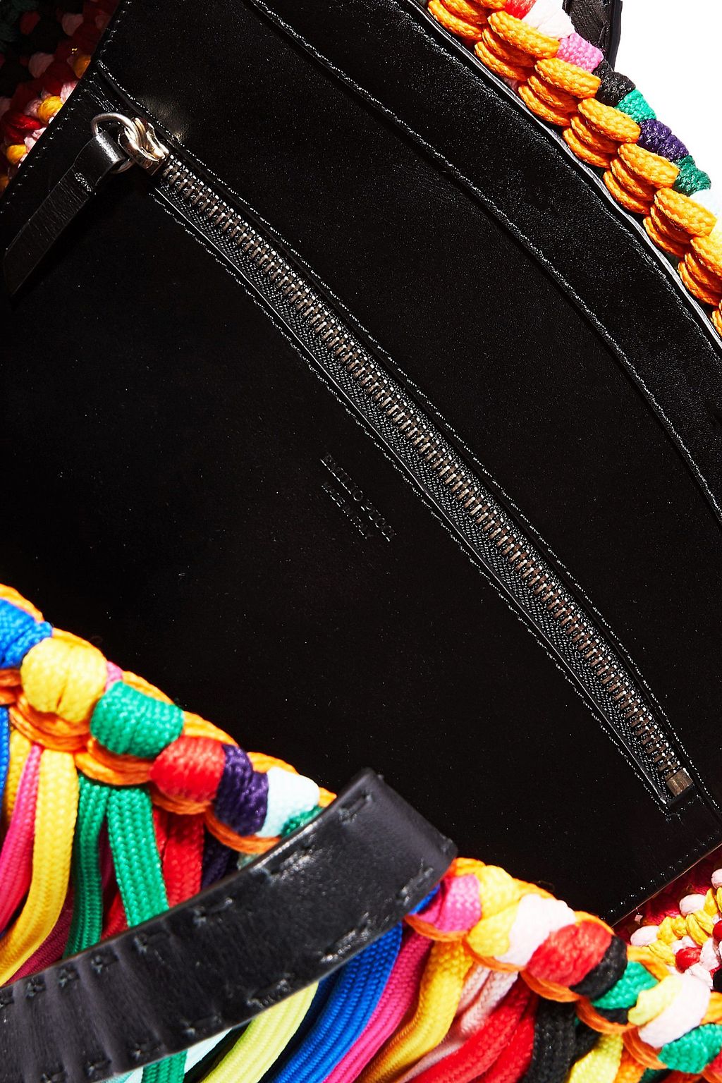 PUCCI Fringed leather-trimmed macramé tote