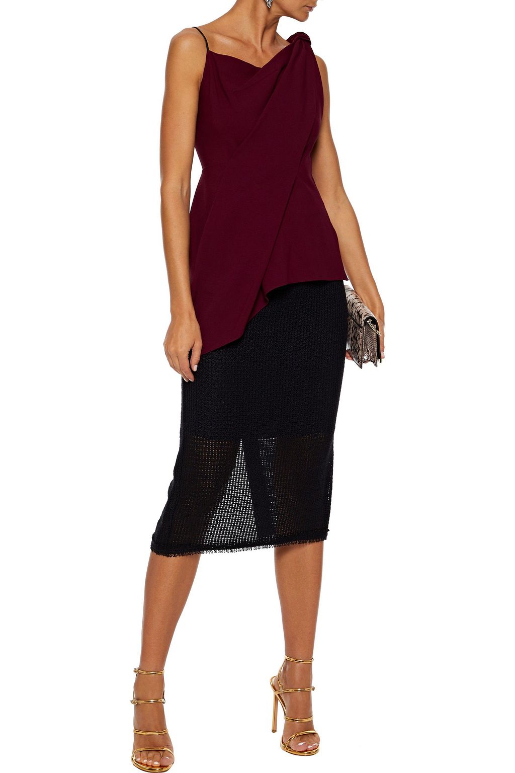 ROLAND MOURET Goxhill draped crepe top