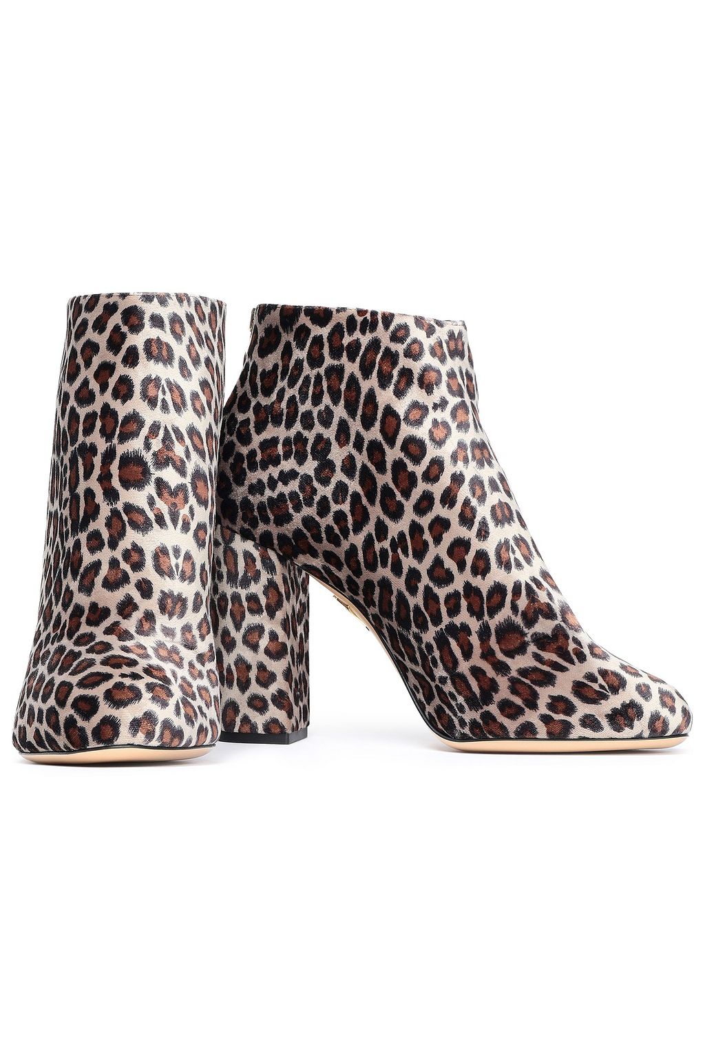 CHARLOTTE OLYMPIA Alba leopard-print velvet ankle boots