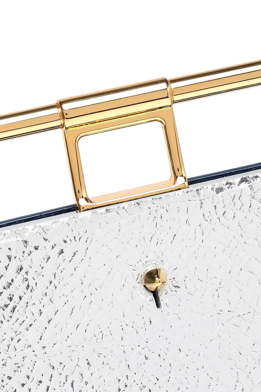 THE VOLON Chateau smooth and cracked-leather clutch