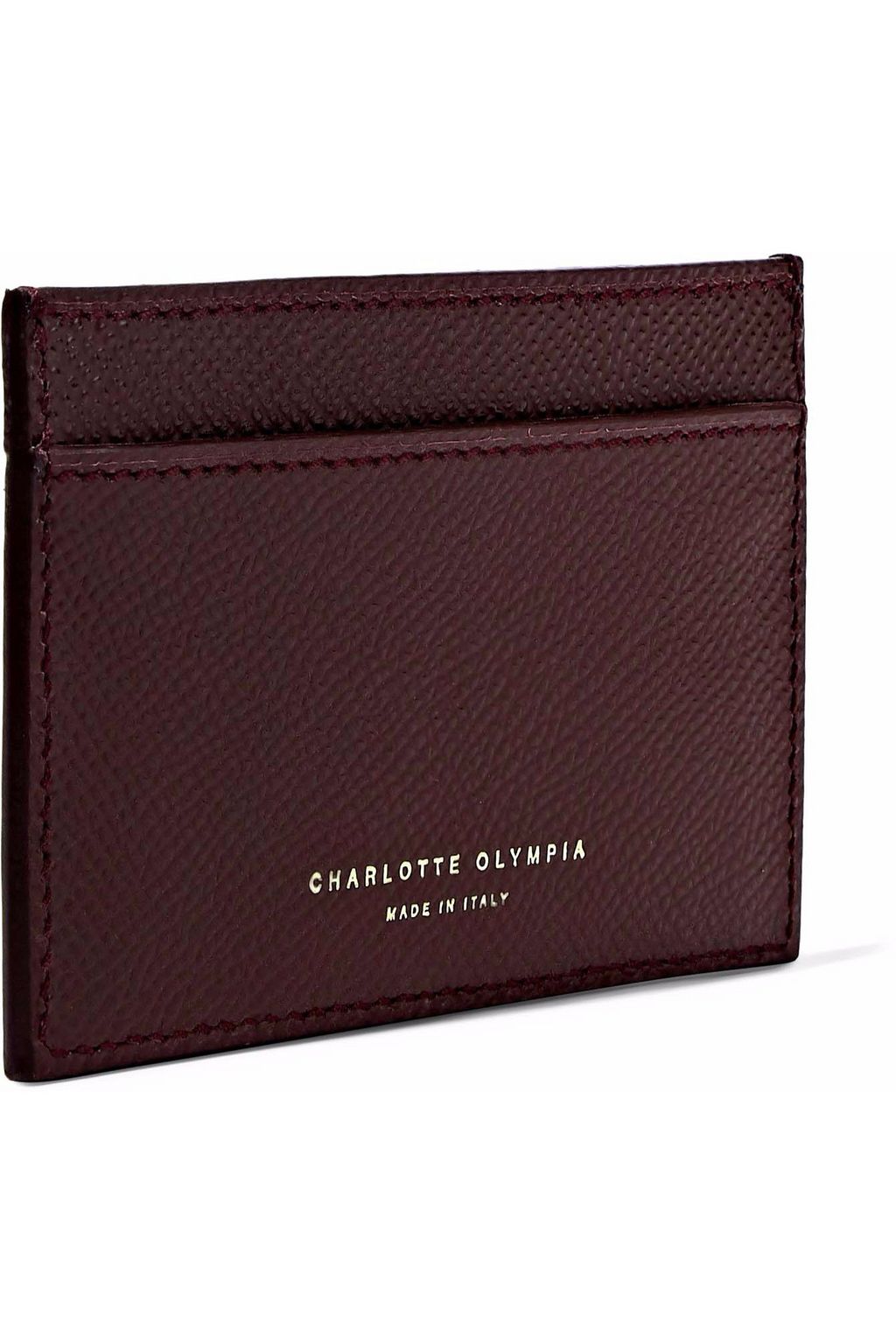CHARLOTTE OLYMPIA Feline metallic printed textured-leather cardholder
