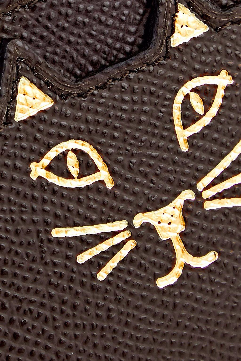 CHARLOTTE OLYMPIA Feline metallic printed textured-leather cardholder