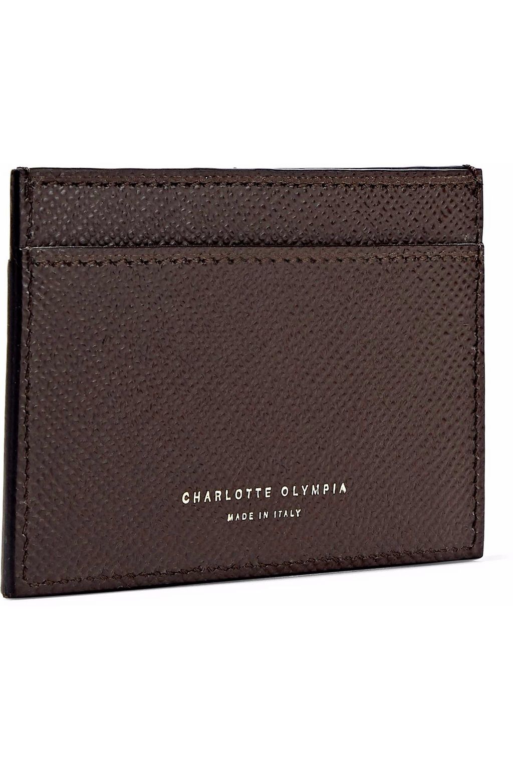 CHARLOTTE OLYMPIA Feline metallic printed textured-leather cardholder