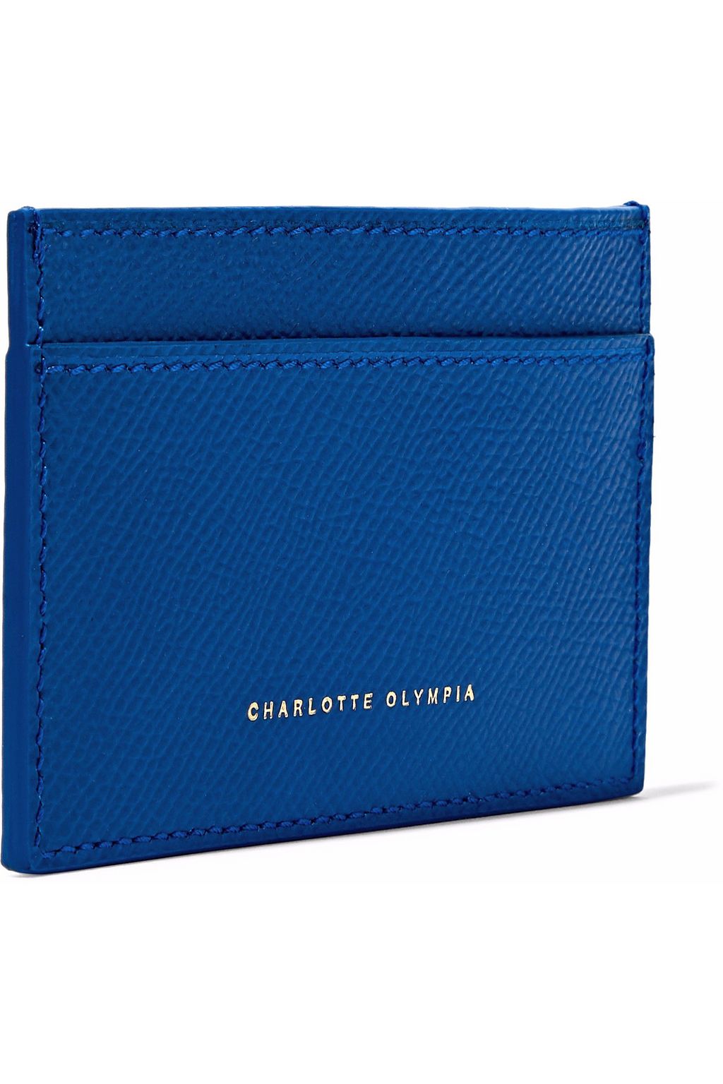 CHARLOTTE OLYMPIA Feline metallic printed textured-leather cardholder
