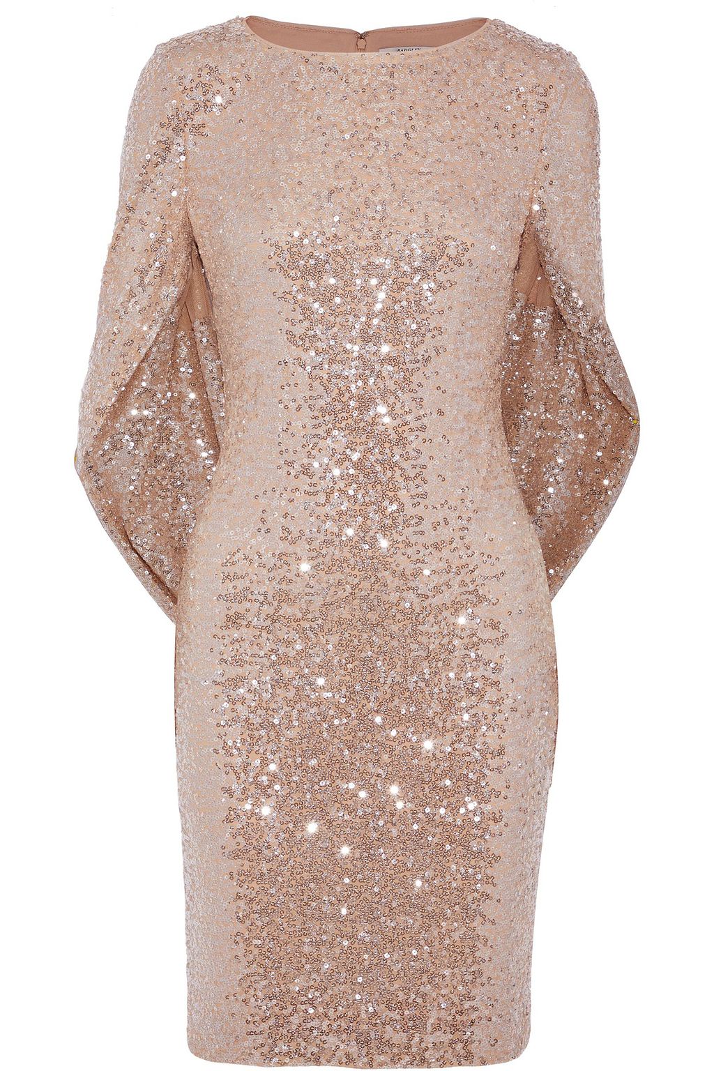 rose gold cape dress