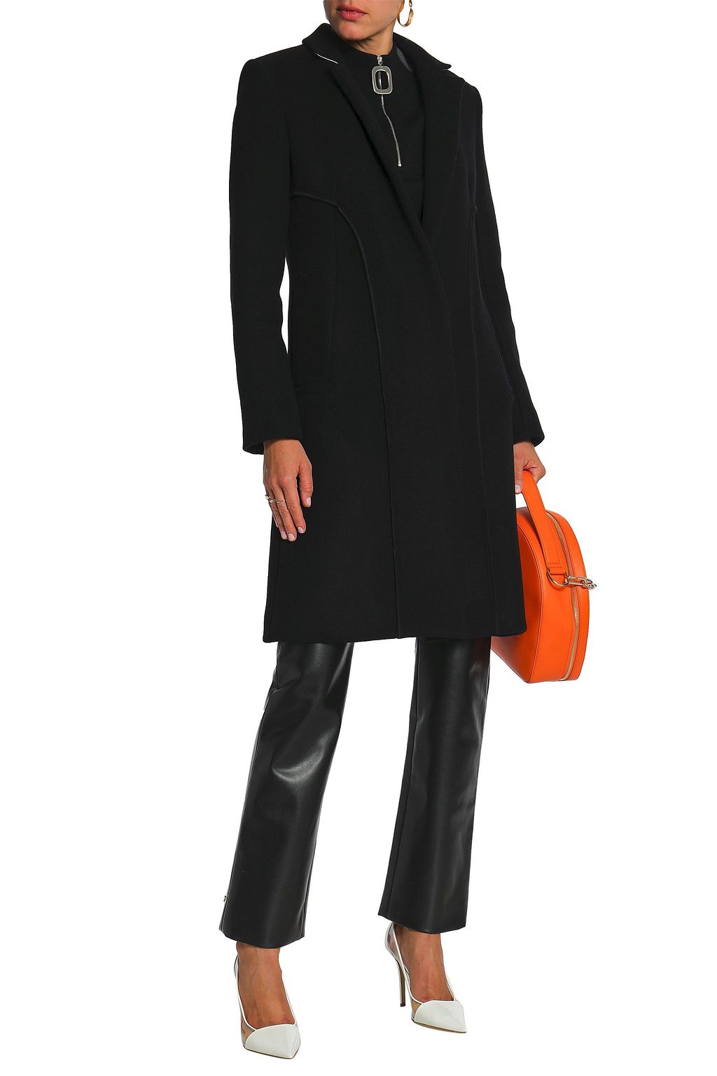 RABANNE Wool-blend felt coat