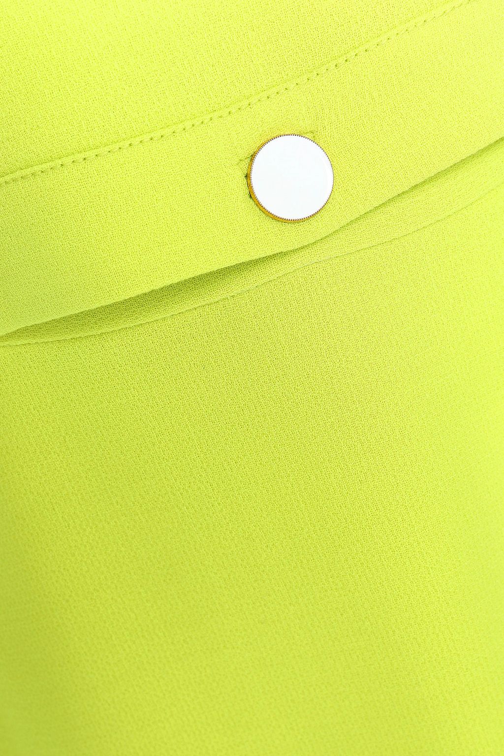LELA ROSE Button-detailed neon wool-blend crepe midi dress