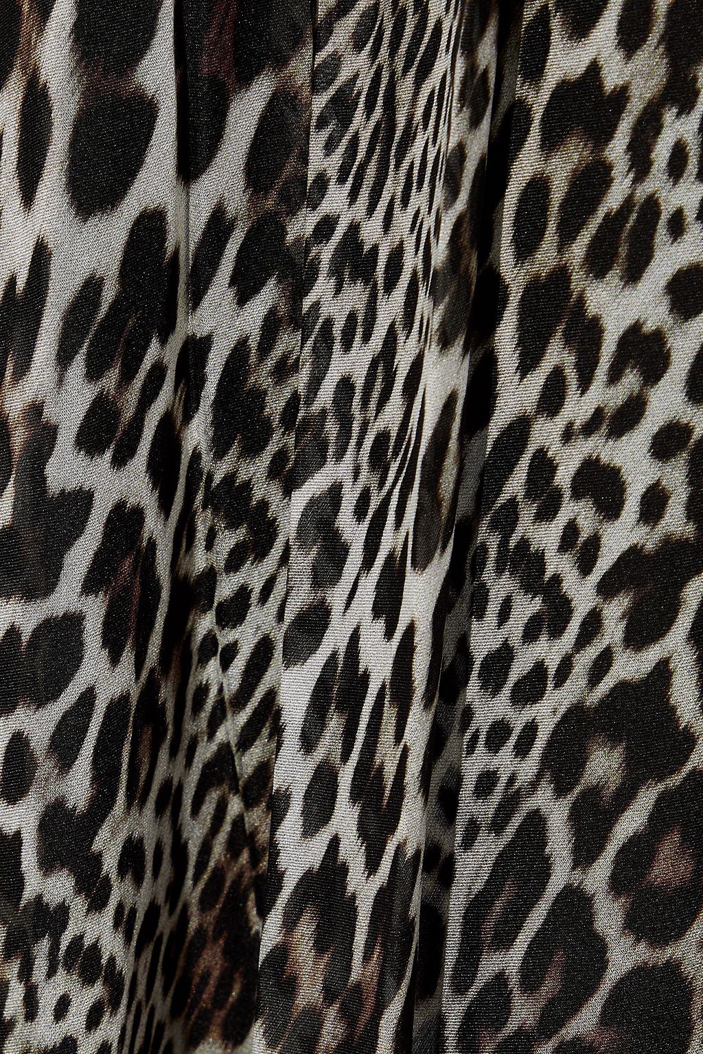 BADGLEY MISCHKA Leopard-print silk-chiffon mini dress