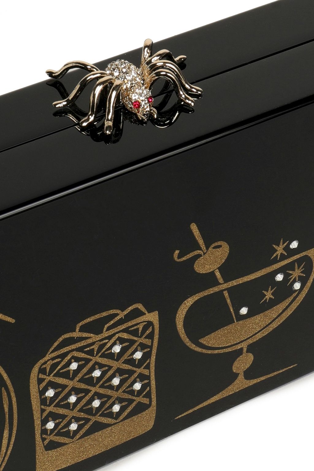 CHARLOTTE OLYMPIA Drink Up Penelope! embellished perspex clutch