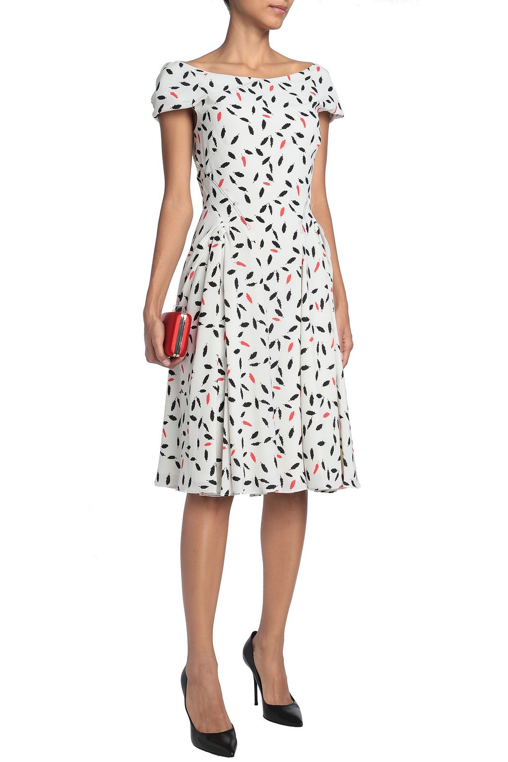 ZAC POSEN Printed crepe dress