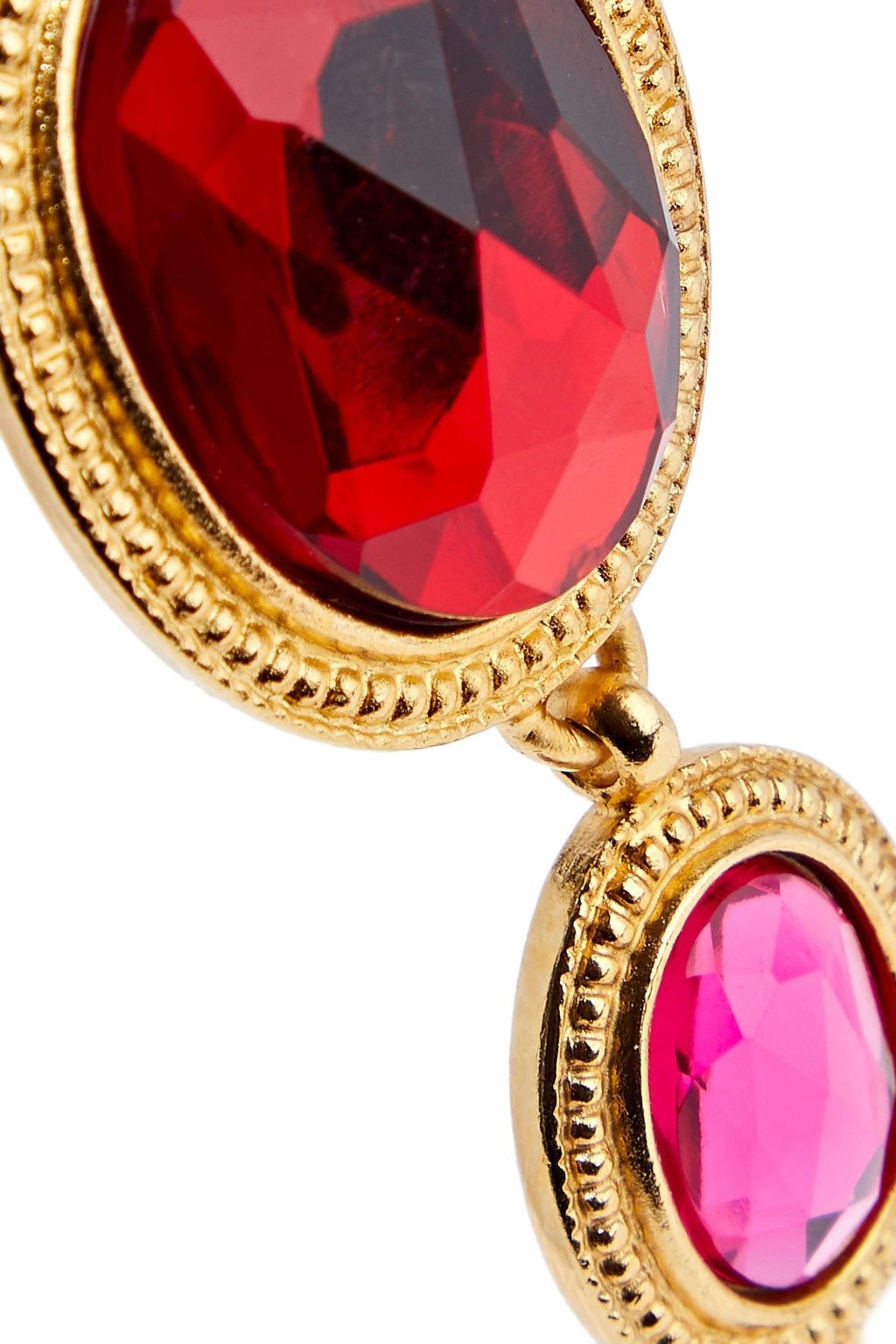 BEN-AMUN 24-karat gold-plated crystal tassel earrings
