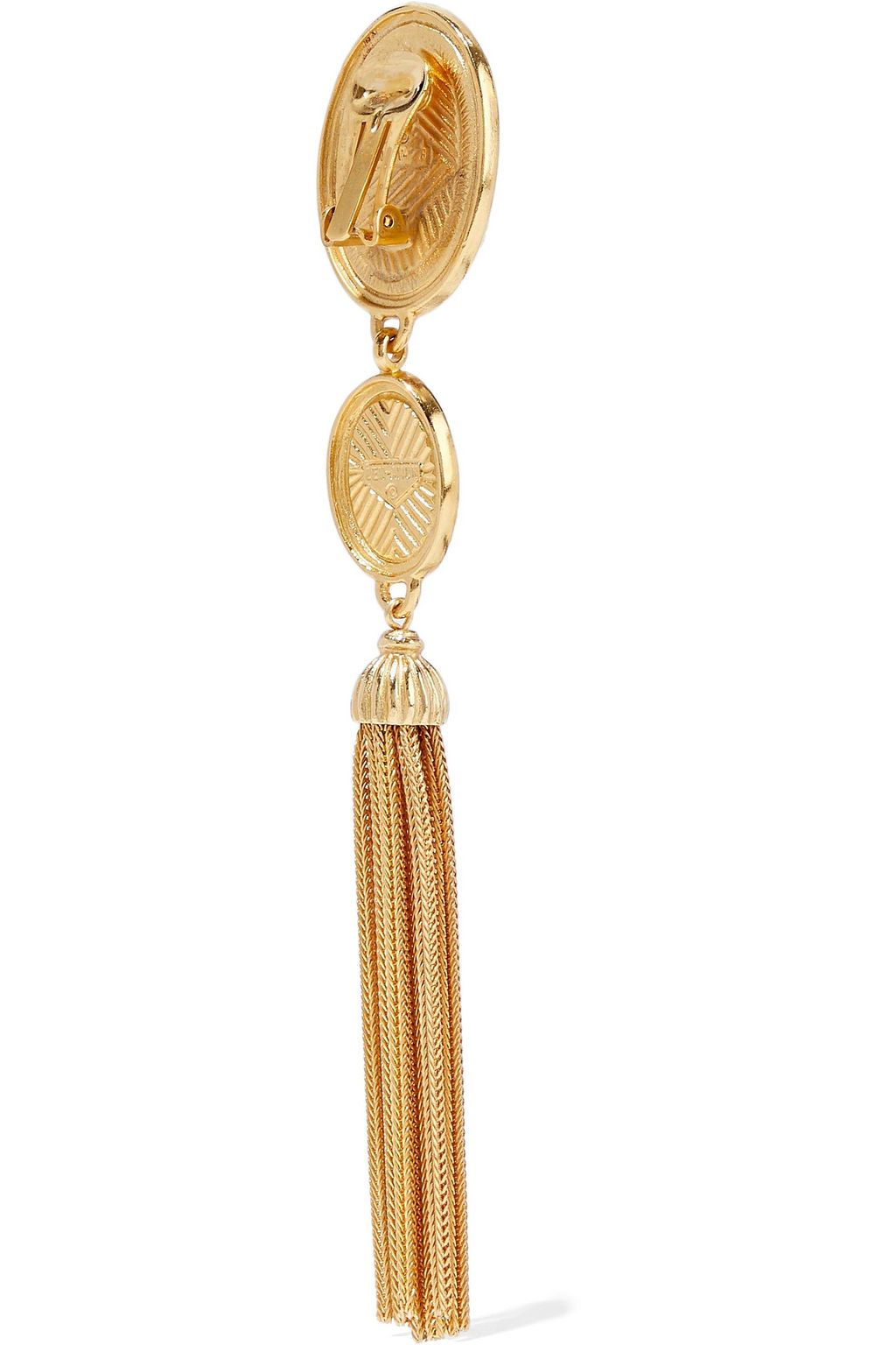 BEN-AMUN 24-karat gold-plated crystal tassel earrings