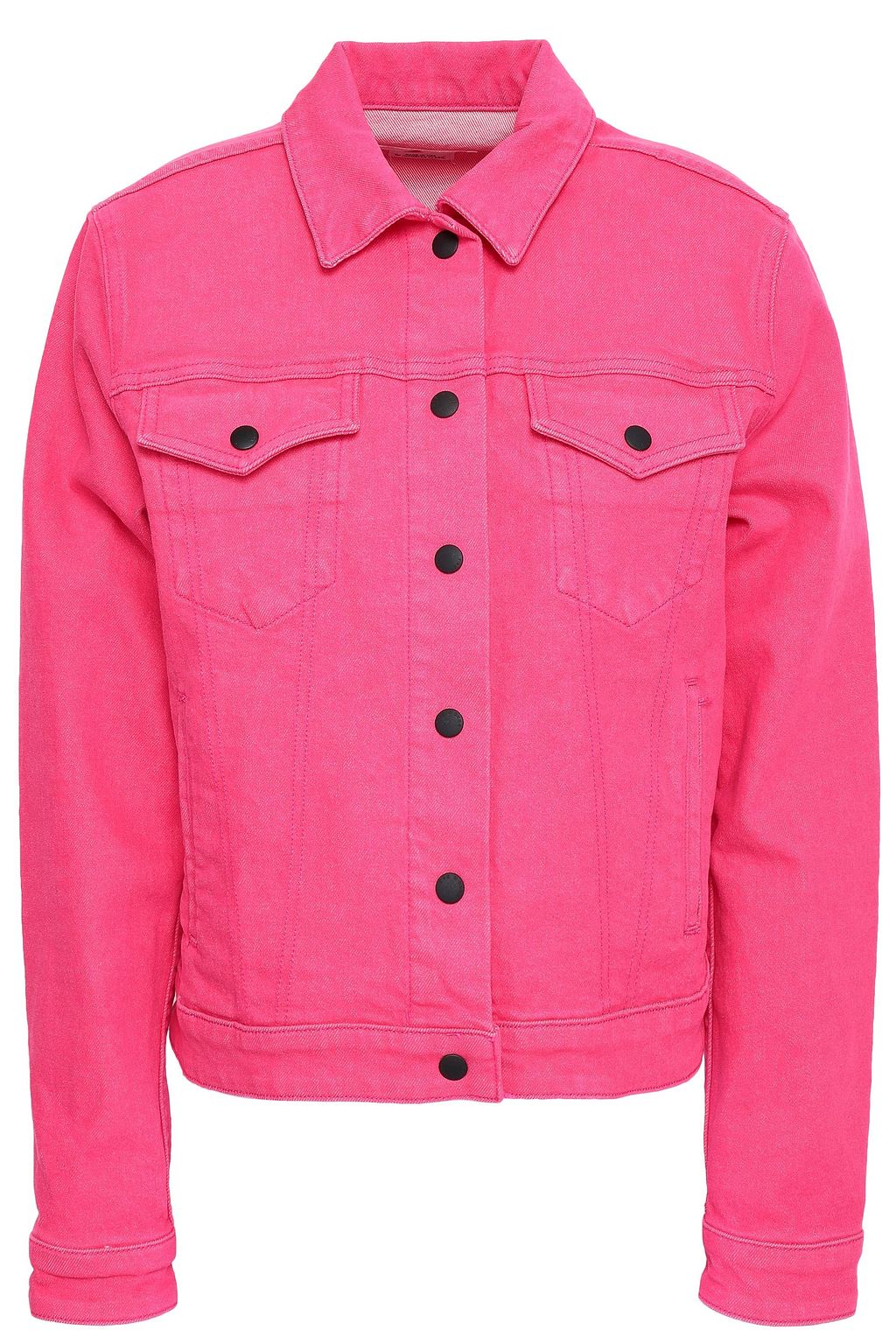 bright pink denim jacket