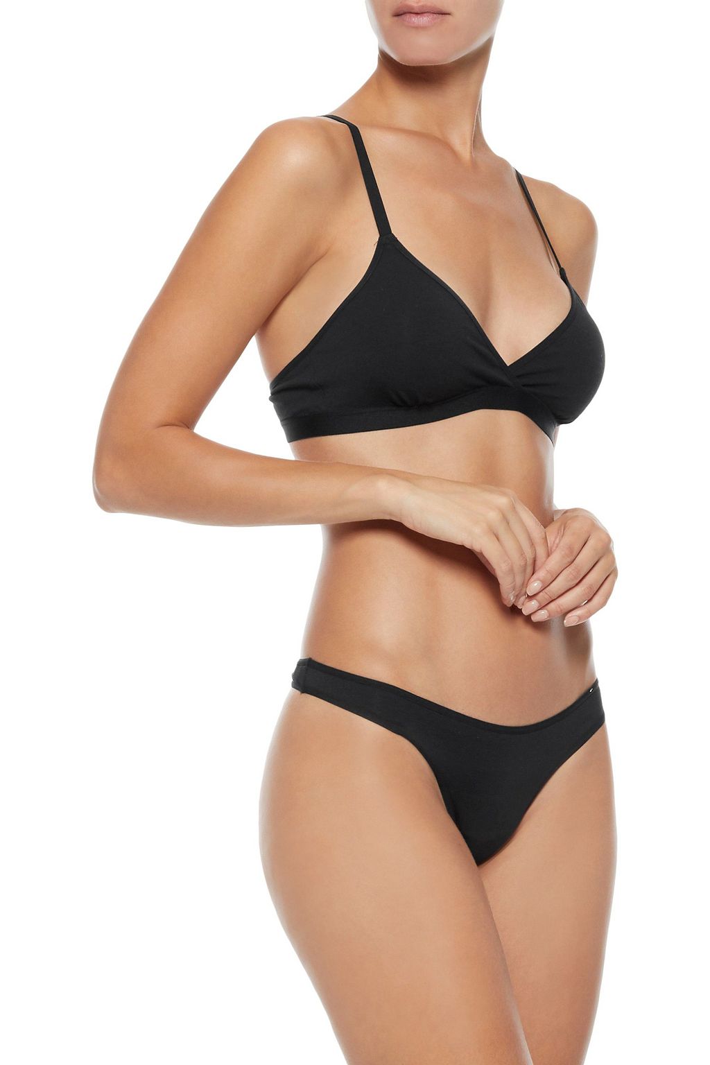 SLEEPY JONES Mariko stretch cotton and modal-blend low-rise thong