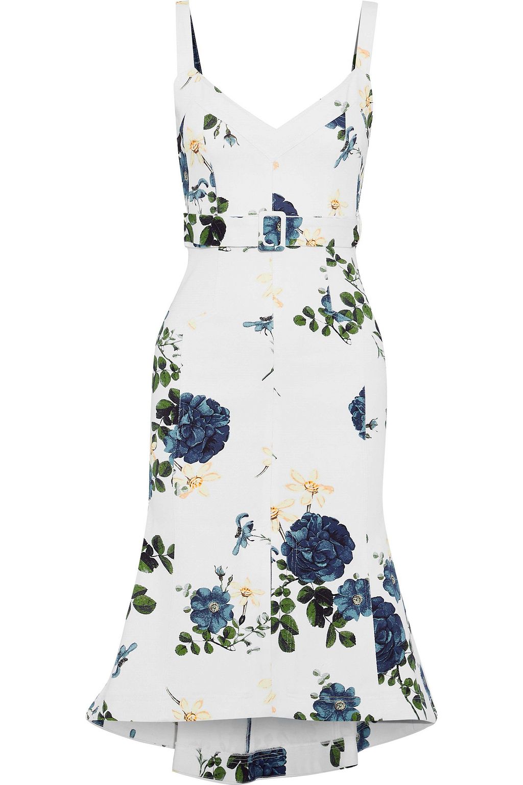white denim belted dress