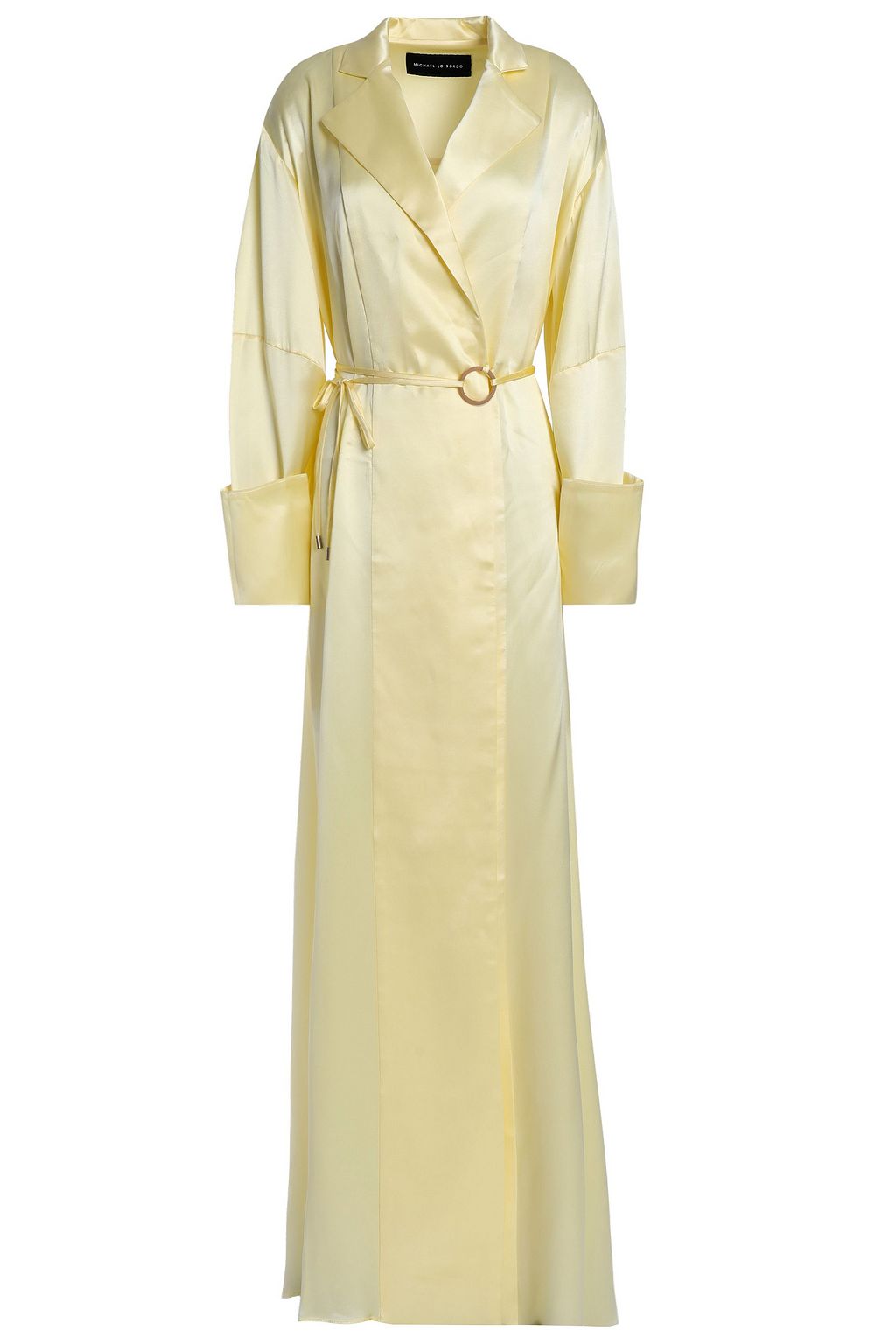 satin belted wrap maxi dress