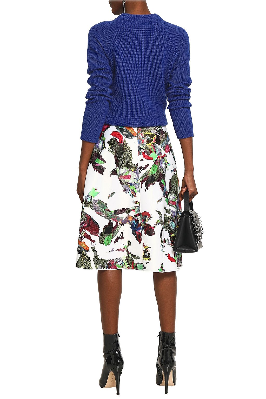 VERSUS VERSACE Printed satin midi skirt