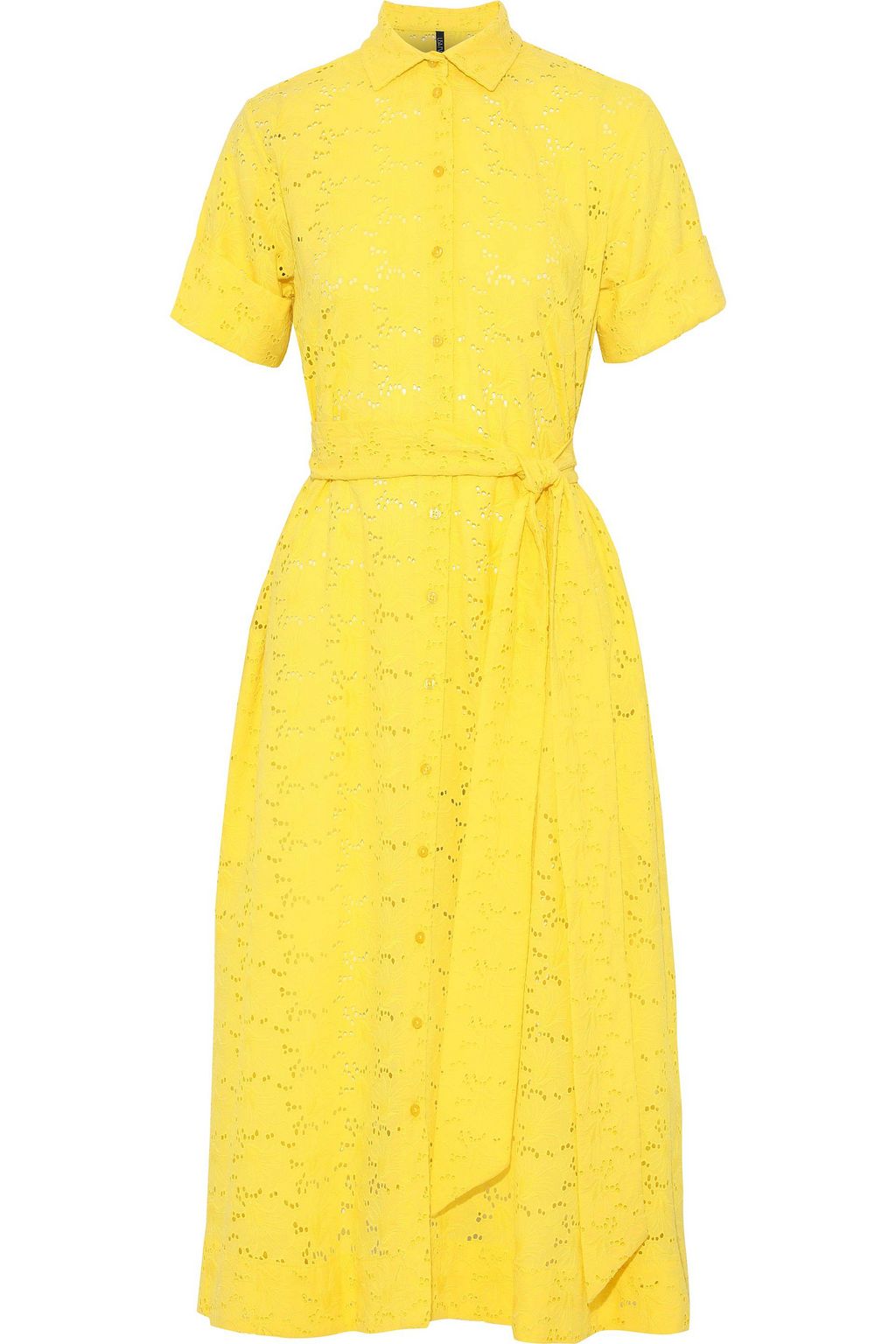 yellow broderie anglaise dress