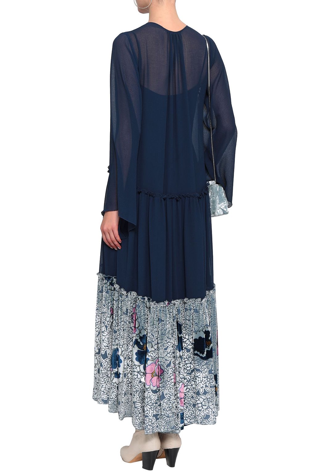 SEE BY CHLOÉ Paneled devoré-georgette maxi dress