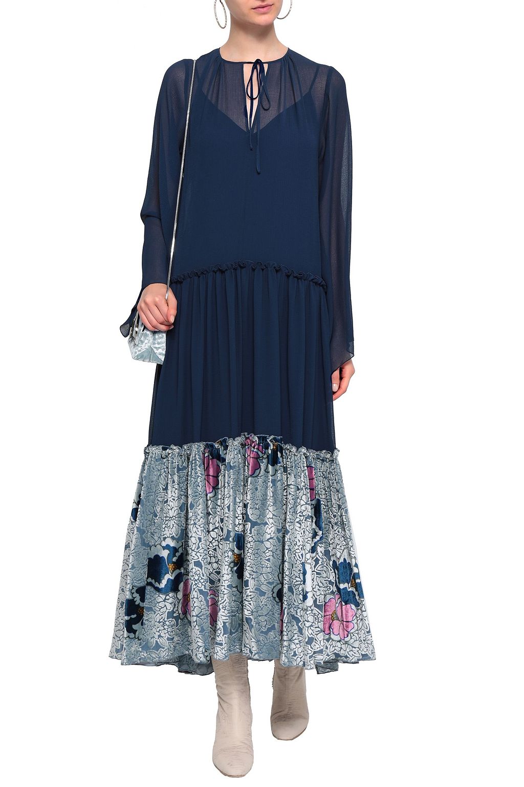 SEE BY CHLOÉ Paneled devoré-georgette maxi dress