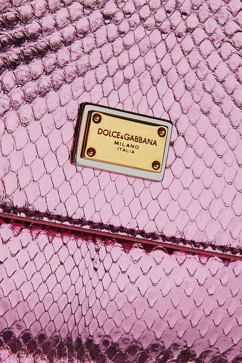 DOLCE&GABBANA Sicily metallic python shoulder bag