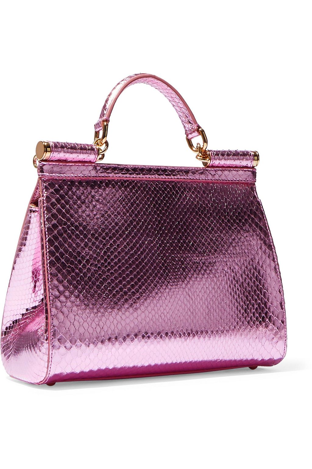 DOLCE&GABBANA Sicily metallic python shoulder bag