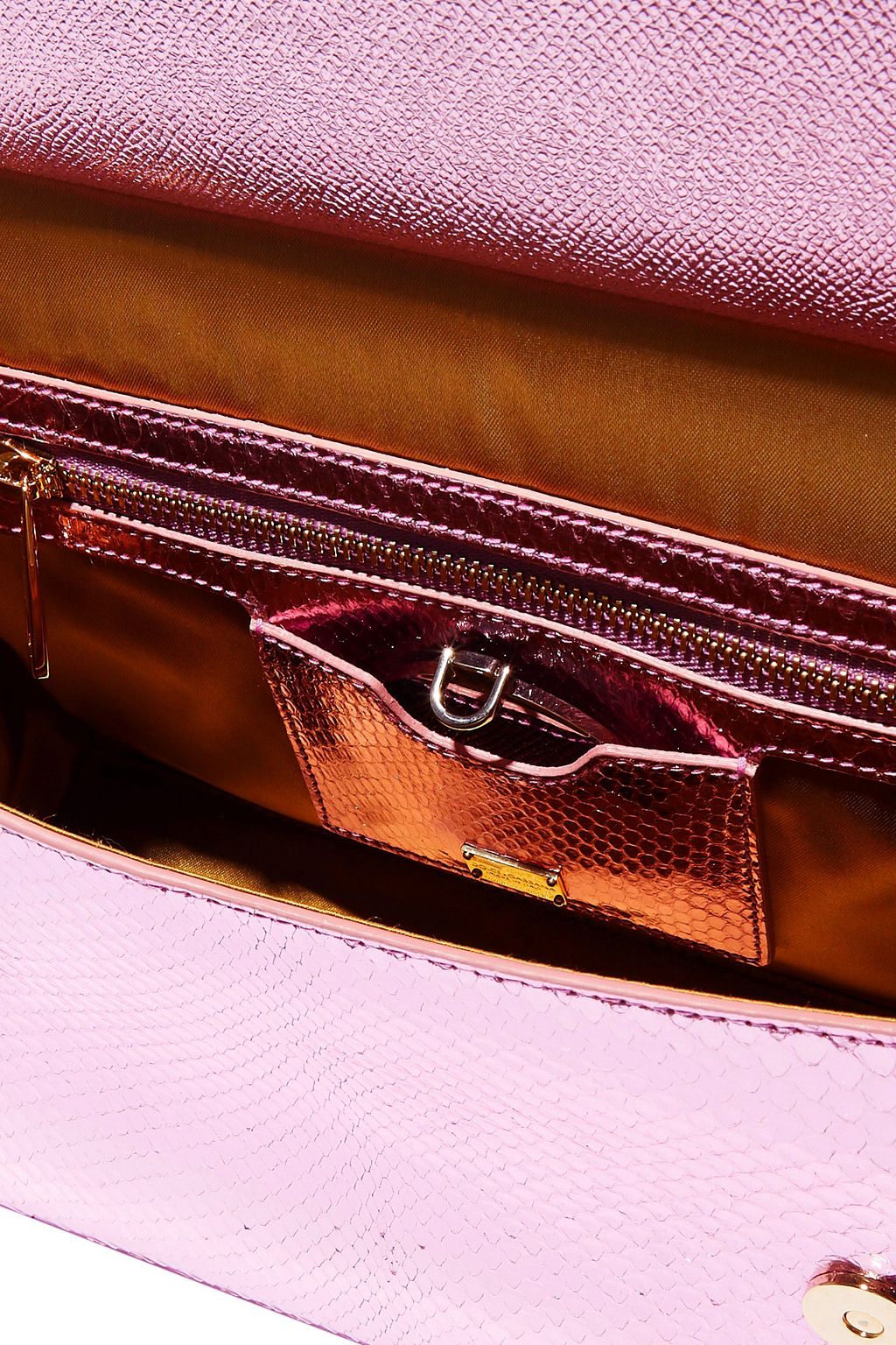 DOLCE&GABBANA Sicily metallic python shoulder bag