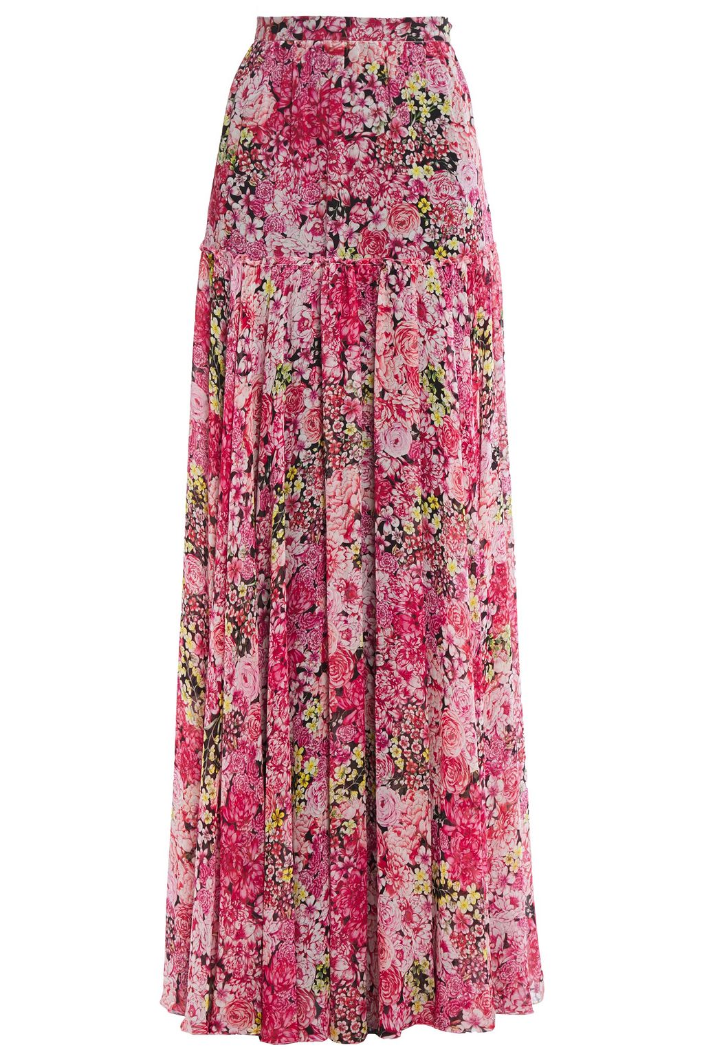 silk chiffon maxi skirt