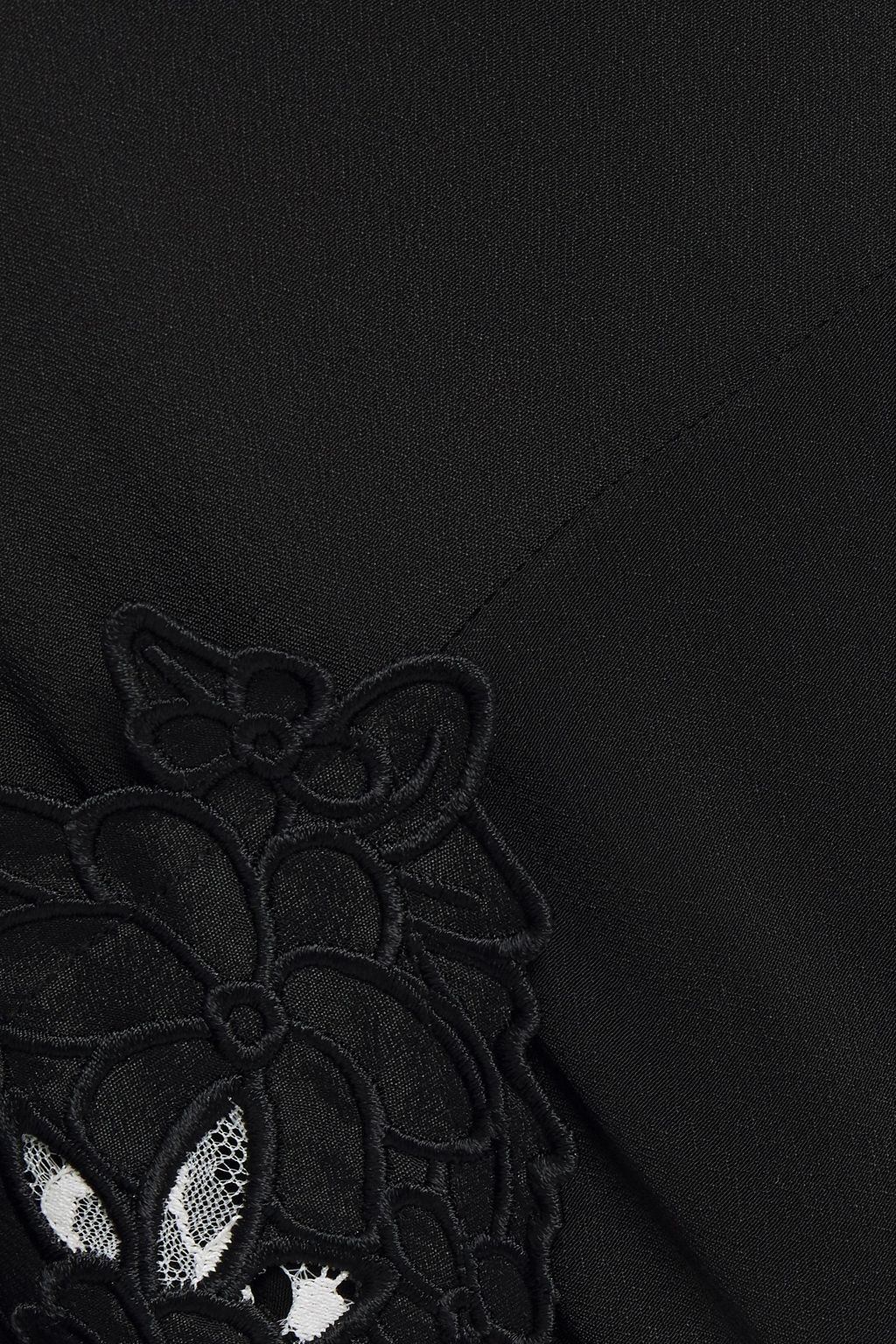 SEE BY CHLOÉ Lace-trimmed floral-appliquéd crepe de chine midi dress