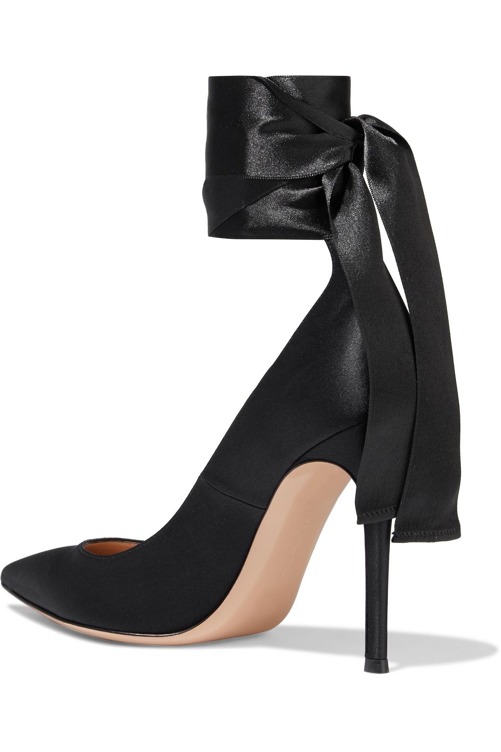 GIANVITO ROSSI Gala lace-up satin pumps