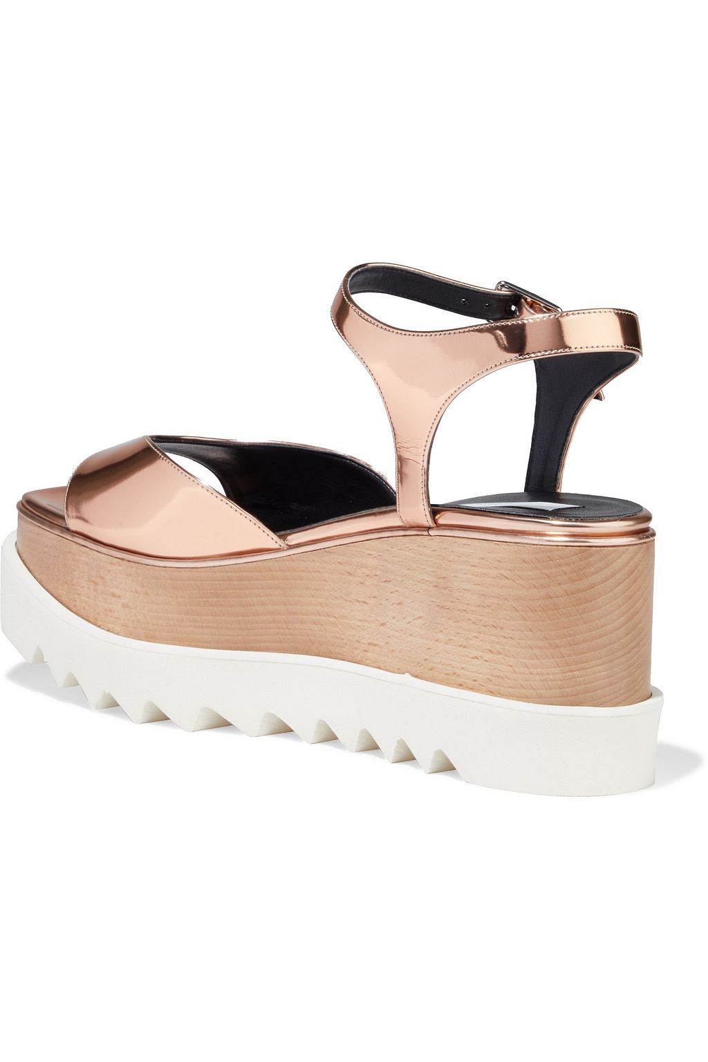 STELLA MCCARTNEY Indium Elyse Star cutout faux mirrored-leather platform sandals