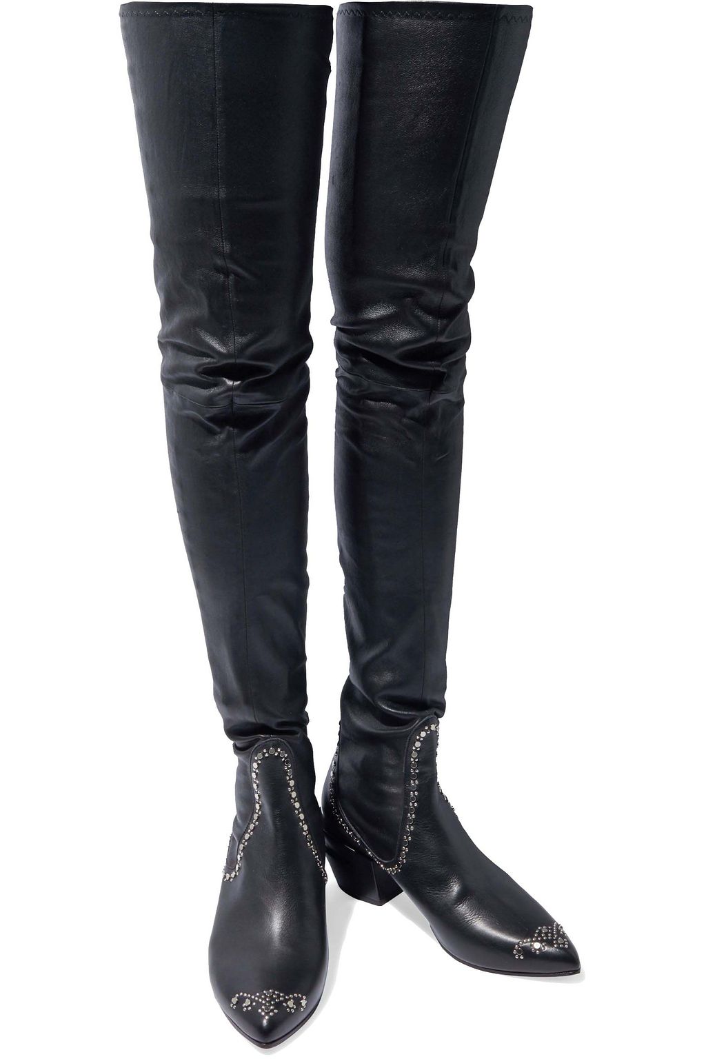 CLERGERIE Alert studded stretch-leather thigh boots