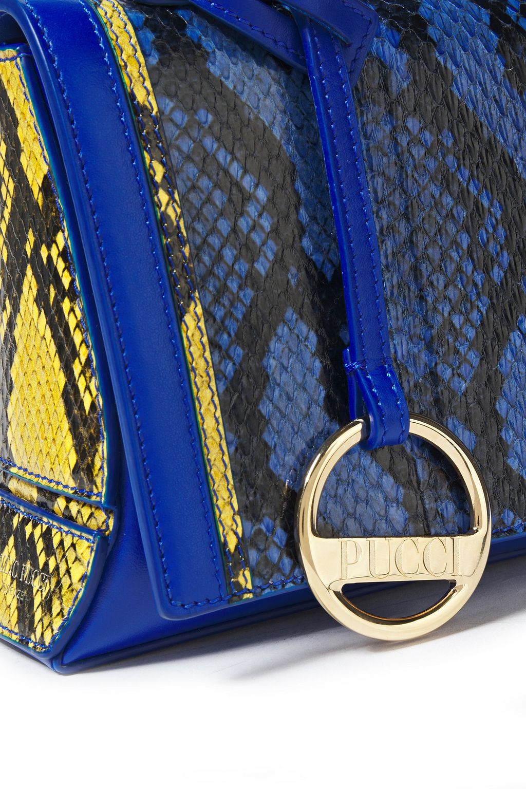 PUCCI Mini Pilot leather-trimmed elaphe shoulder bag