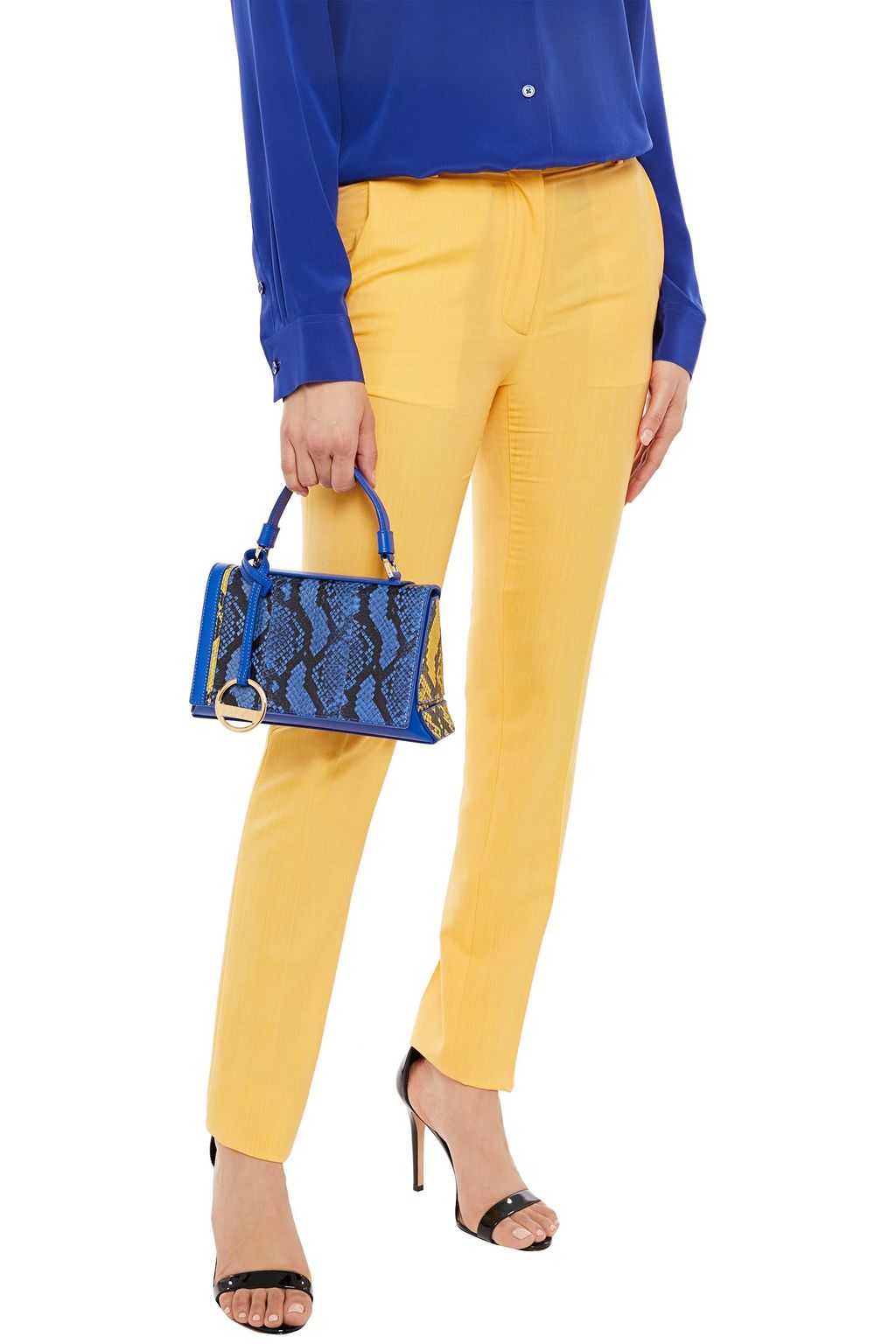 PUCCI Mini Pilot leather-trimmed elaphe shoulder bag