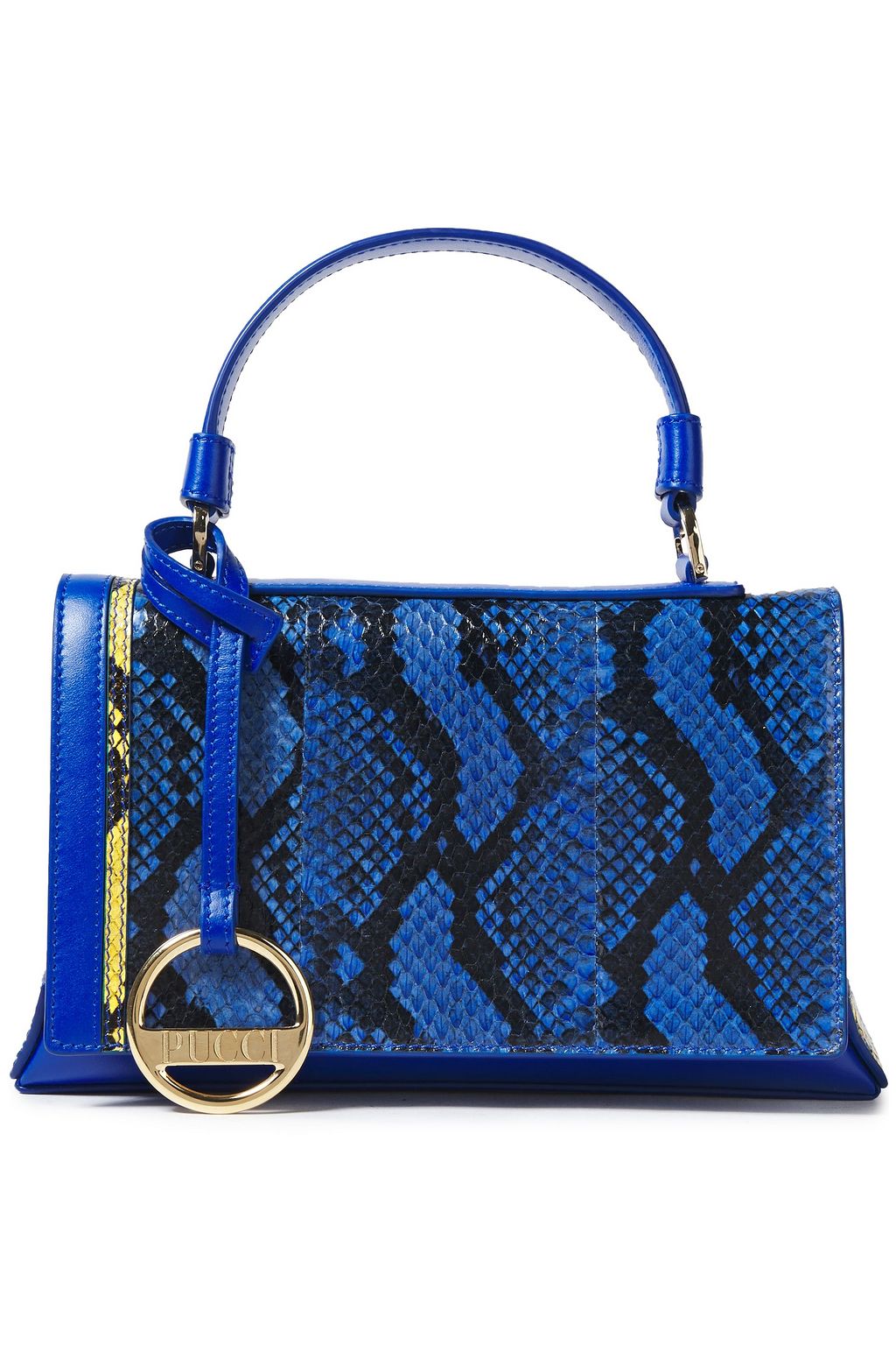 PUCCI Mini Pilot leather-trimmed elaphe shoulder bag