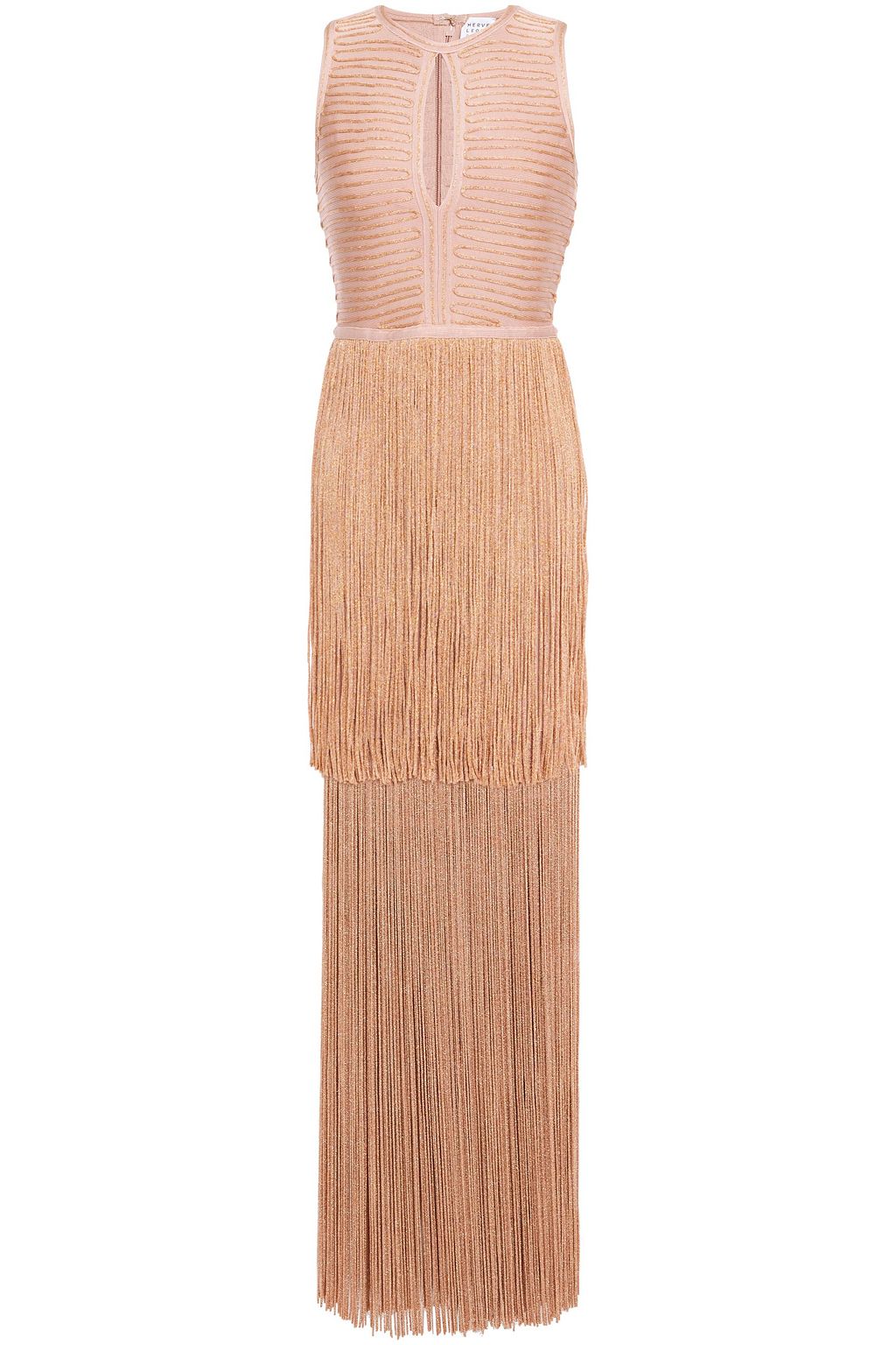 herve leger fringe gown