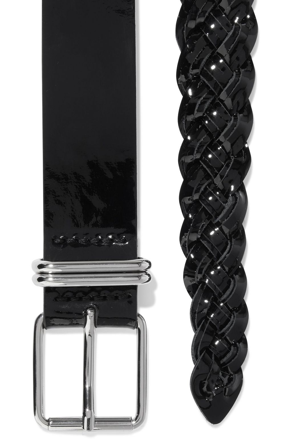 IRO Besano braided patent-leather belt