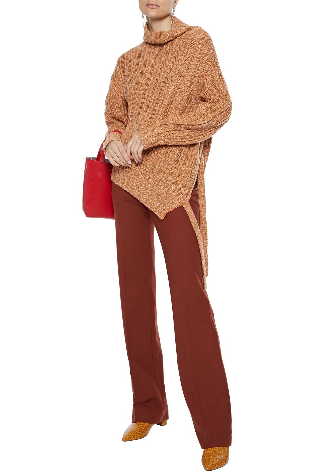 SIES MARJAN Nancy mélange ribbed cashmere and wool-blend sweater
