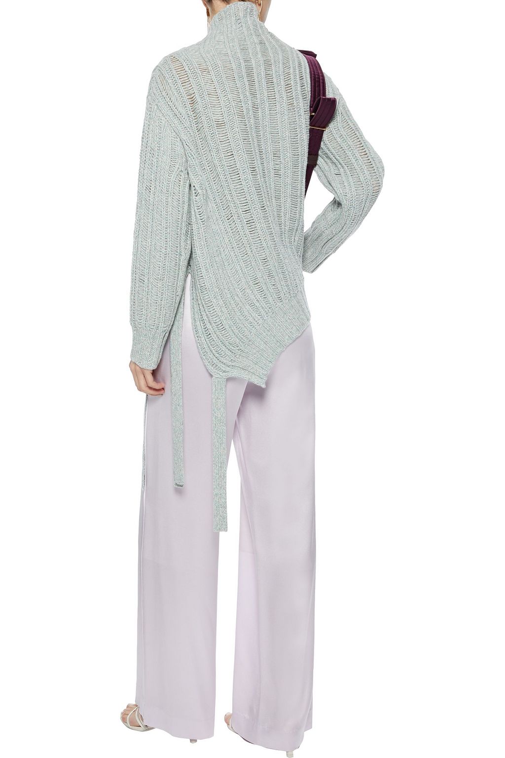 SIES MARJAN Nancy mélange ribbed cashmere and wool-blend sweater
