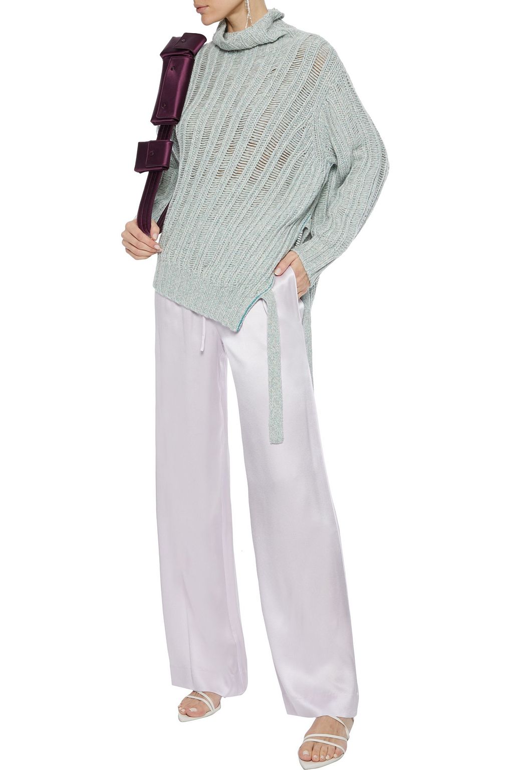 SIES MARJAN Nancy mélange ribbed cashmere and wool-blend sweater