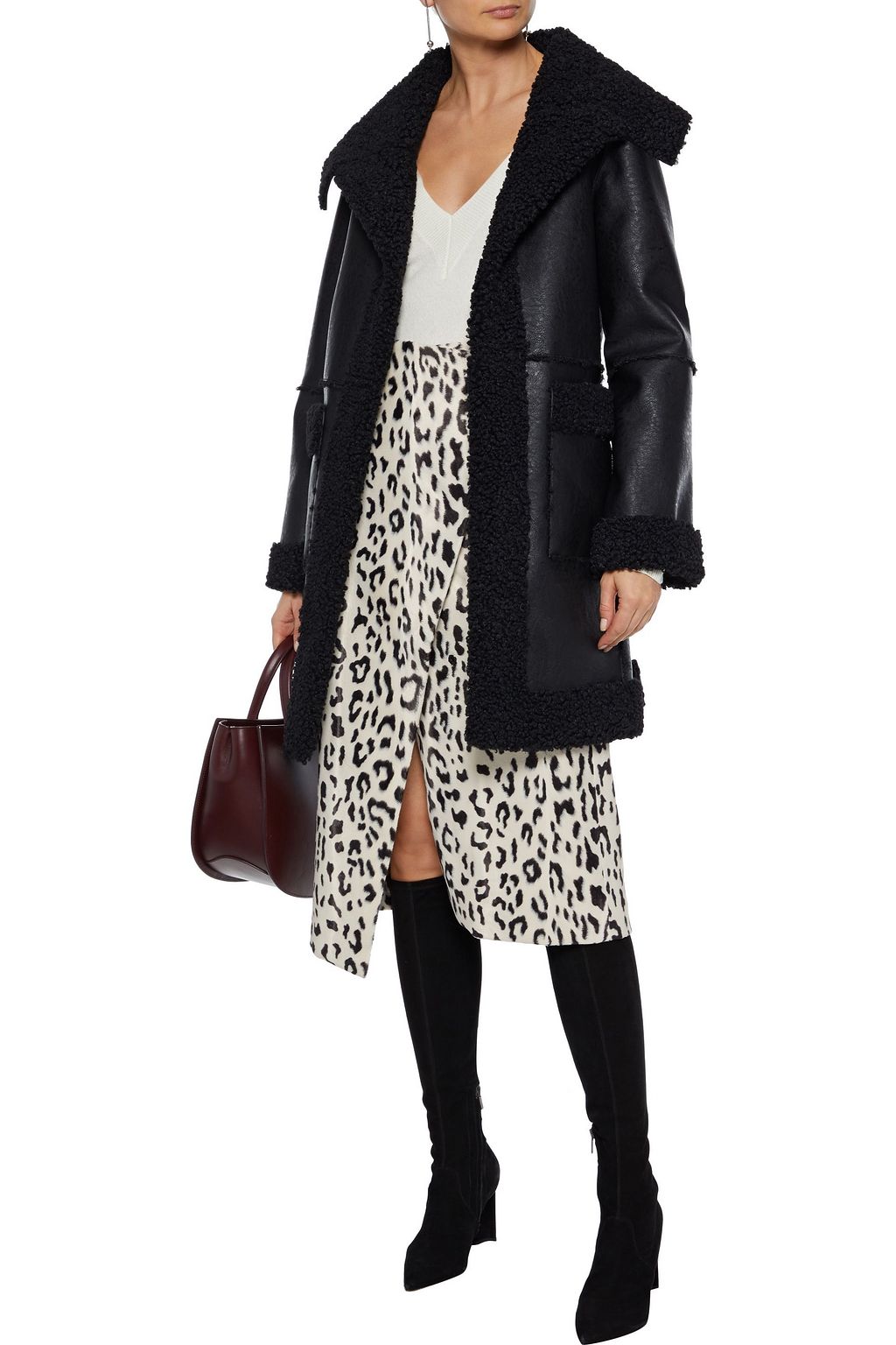 ELIE TAHARI Rosie faux shearling coat