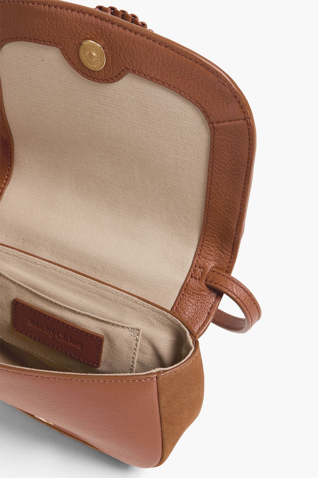 SEE BY CHLOÉ Mini Hana suede and pebbled-leather cross-body bag