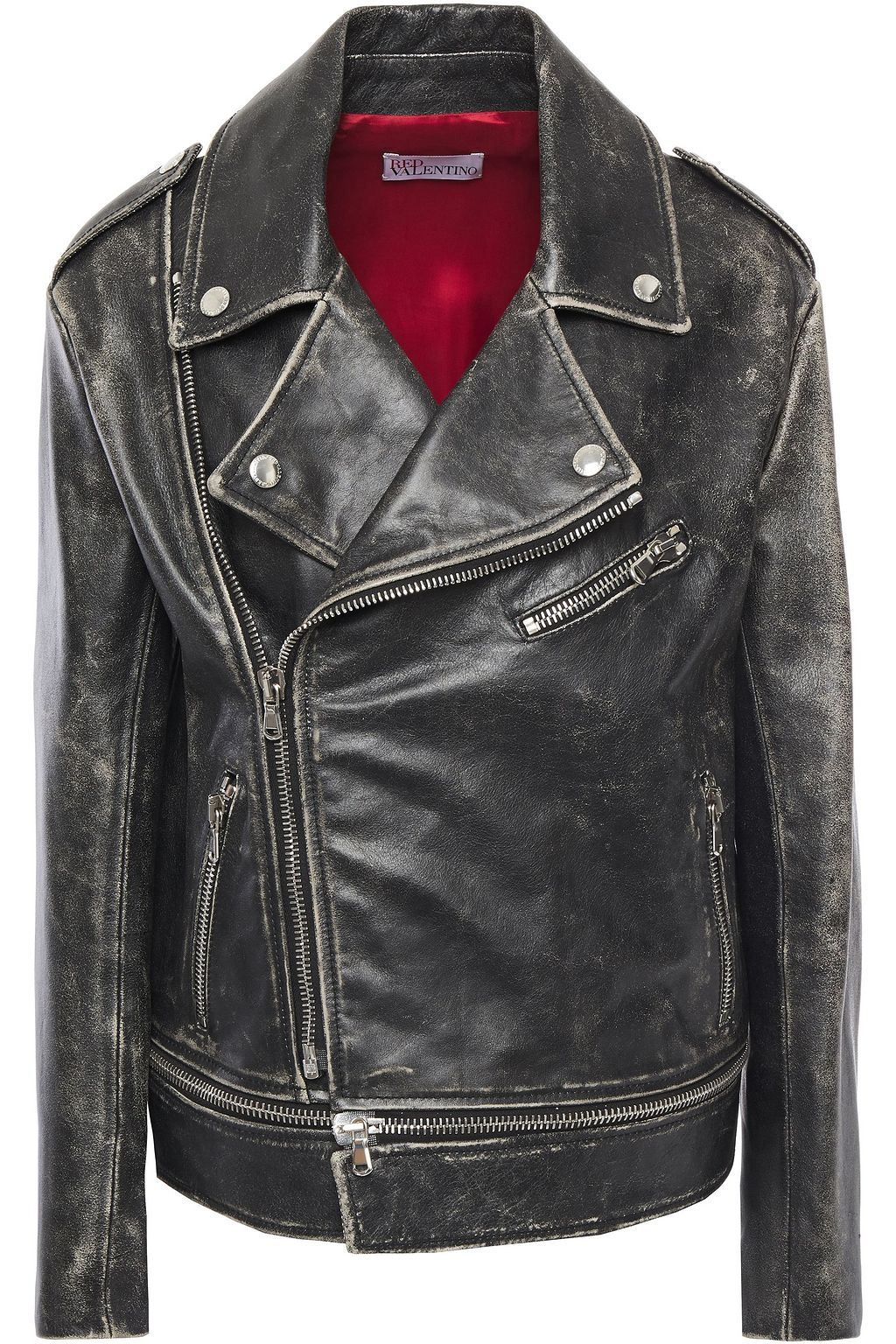 distressed moto jacket