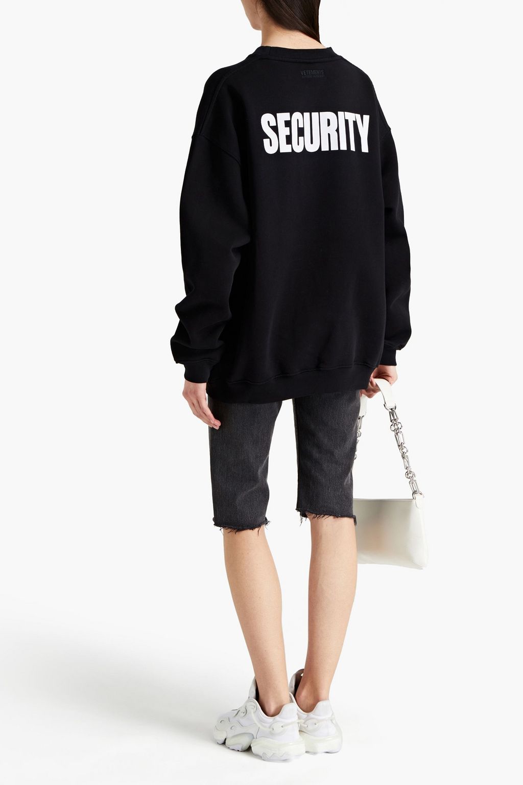 VETEMENTS Oversized printed French cotton-blend terry sweatshirt