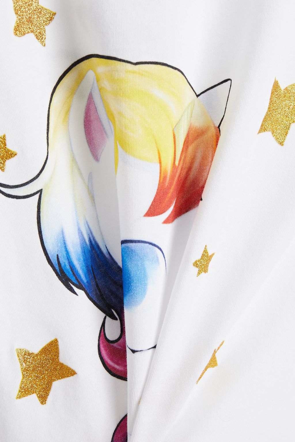VETEMENTS Oversized glittered printed cotton-jersey T-shirt