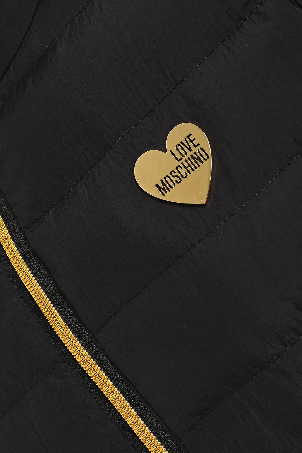 LOVE MOSCHINO Appliquéd quilted shell coat